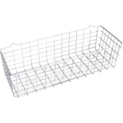 Afbeelding van Metaltex opbergmandje Pandino 33 x 12 cm metaal wit