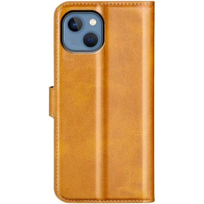 Afbeelding van Casecentive Leren Wallet case met sluiting iPhone 14 Plus tan