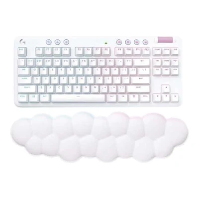 Afbeelding van Logitech G 715 Draadloos gamingtoetsenbord met LIGHTSYNC RGB verlichting, LIGHTSPEED, touch schakelaar en handsteun voor toetsenbord, compatibel pc Mac, mistwit QWERTY Spaans