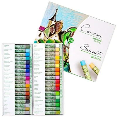 Afbeelding van Sonnet Studio 36 Oliepastels Zelf Gefixt Zonder Fixatief Voor Gekleurd Papier, Karton, Hout, Keramiek, Canvas Gemaakt Door Neva Palette
