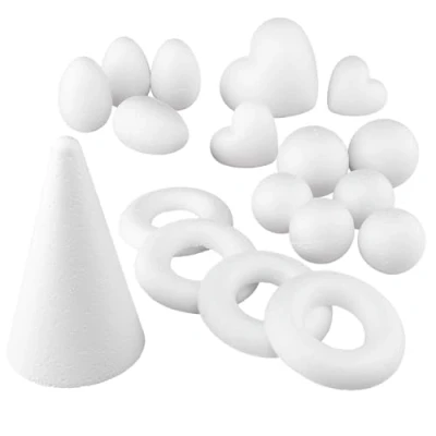 Afbeelding van MCE Commerce A3190118 piepschuim mengvormen ei 4 cm 2 x bal, 1 kegel halve ring, wit, 6 cm, 5 9 12 7,5