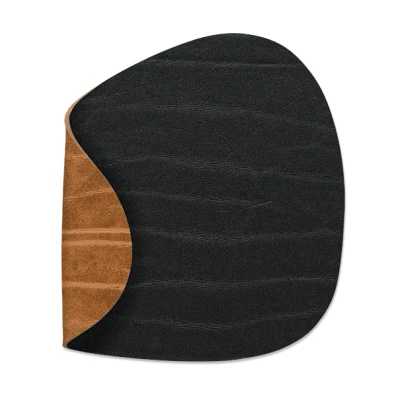 Afbeelding van LIND DNA Onderzetter Buffalo Leer Black / Nature dubbelzijdig 13 x 11 cm