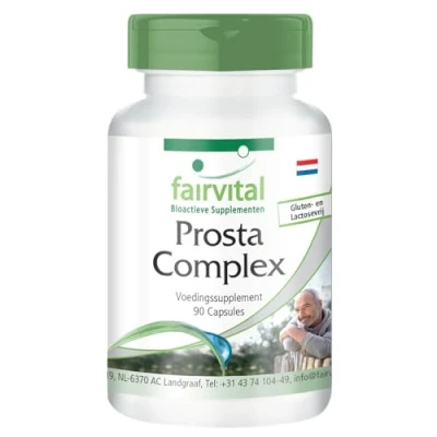 Afbeelding van Fairvital Prosta Complex VEGAN HOOG GEDOSEERD 90 capsules met selenium, zink, zaagpalm, lycopene, bèta sitosterol &amp; opuntia