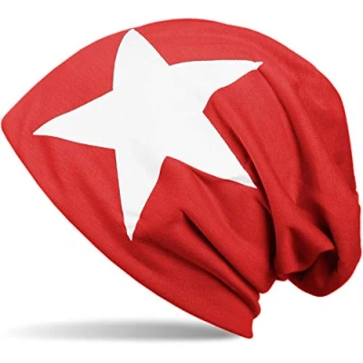 Afbeelding van styleBREAKER klassieke muts met sterrenprint, uniseks 04024038, Farbe:Rood wit