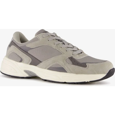 Afbeelding van Blue Box grijze heren sneakers Grijs Uitneembare zool Maat 41