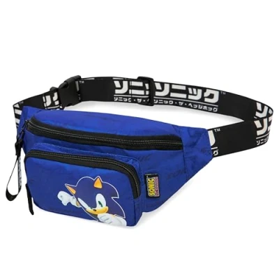 Afbeelding van Sonic The Hedgehog Heuptas met verstelbare riem voor jongens, cadeaus gamers, Blauw, Eén maat, Modern
