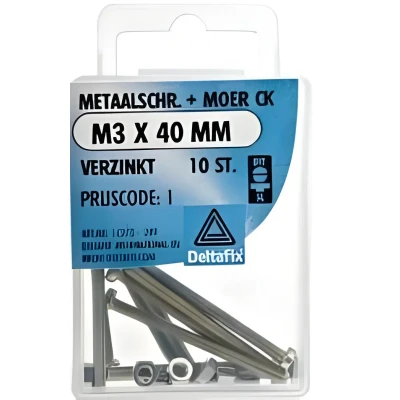 Afbeelding van Deltafix Metaalschroef CK + Moer M3x40mm 10 Stuks