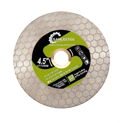 Afbeelding van Diamantdoorslijpschijf, 115 mm, zeshoekig design, slijpschijf voor porselein, keramiek, tegels, marmer, kunststeen, kwarts SANLEETEK