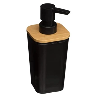 Afbeelding van Zeeppompje/zeepdispenser van kunststeen zwart 300 ml Zeeppompjes