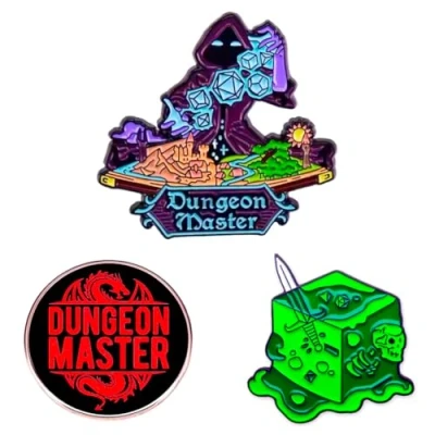 Afbeelding van Power Beast Dungeon 3 x spelden Dungeons and Dragons, Pin D&amp;D 5e, Gelatinous Cube, DND, Master, rollen dobbelstenenset