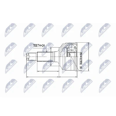 Afbeelding van Homokineet reparatie set, aandrijfas NTY NPZ DA 012