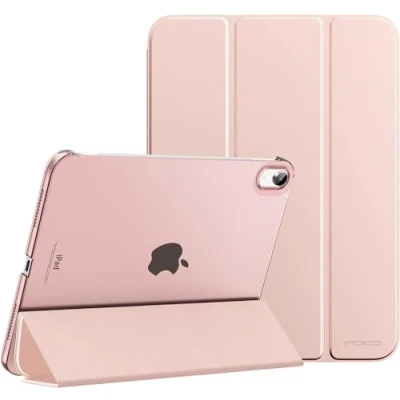 Afbeelding van MoKo Case for iPad 10th Generation 2022, Slim Stand Protective 10.9 Inch Coverwith Hard PC Translucent Back Shell, Auto Wake/Sleep, Rose Gold