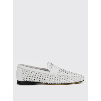 Afbeelding van Woven Leather Loafers Slip Ons Casual Comfortable Shoes Wo White