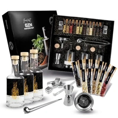 Afbeelding van DIBYS DIY KIT VOOR HET MAKEN VAN GIN MET KRUIDEN EN BARTENDING ACCESSOIRES