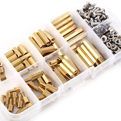 Afbeelding van Hex Spacer Schroef Moer, Akozon 200 stks M3 Messing Standoffs PCB Mannelijke Vrouwelijke Schroefmoer Assortiment Set (A)