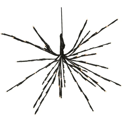 Afbeelding van Poolster zwart met 96 micro LED lampjes extra warm wit Ø 25CM