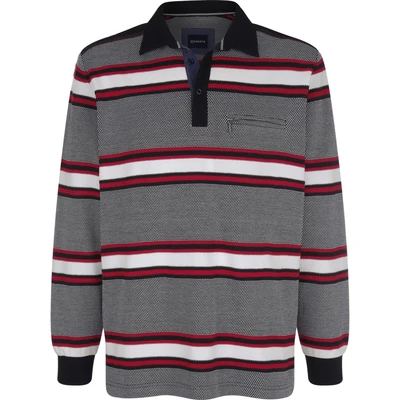 Afbeelding van Babista Luccavera Poloshirt, Heren, Maat: Medium, Grau gestreift