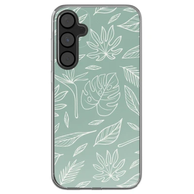 Afbeelding van imoshion hoesje Geschikt voor Samsung Galaxy A55 Siliconen Design Meerkleurig / Leaves Line Art