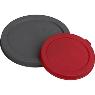 Afbeelding van Fackelmann Blikdeksel CAT&amp;DOG, plastic deksel voor conserven, sluiting voederdozen (kleur: rood, grijs), hoeveelheid: 2 stuks