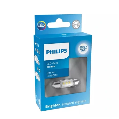 Afbeelding van Philips SV8.5 Festoon 38mm Koudwit 6000K 12V