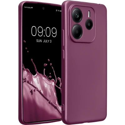 Afbeelding van kwmobile metallic telefoonhoesje van TPU geschikt voor Xiaomi Redmi Note 14 5G Flexible case smartphone In lila