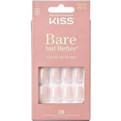 Afbeelding van Kiss Bare but better nails nudies 1 set