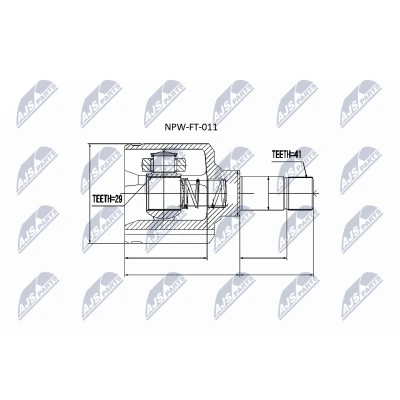 Afbeelding van Homokineet reparatie set, aandrijfas NTY NPW FT 011