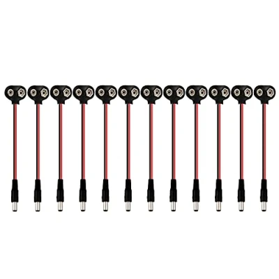 Afbeelding van SENZEAL 12 Stuks 9V T Batterij Snap Connector Clip 2.1x5.5mm DC Power Plug Batterijhouder