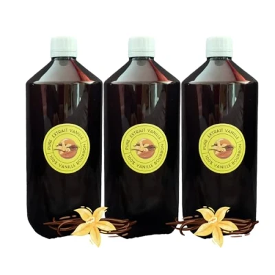 Afbeelding van Natuurlijk vanille extract Bourbon 1 liter (1000 ml) suikervrij / keuken bakken (Frans bedrijf)