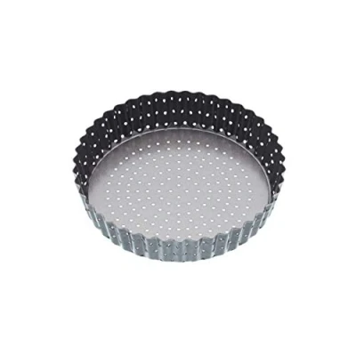 Afbeelding van Master Class Crusty Bake Quiche bakvorm, 18 cm, gegroefd, anti aanbaklaag, rond, grijs, blik