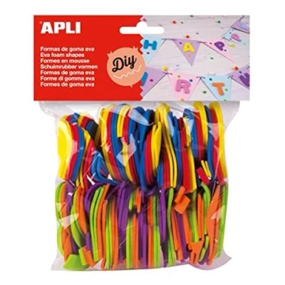 Afbeelding van Apli Kids schuimrubber cijfers, blister met 120 stuks in geassorteerde kleuren knutselmateriaal