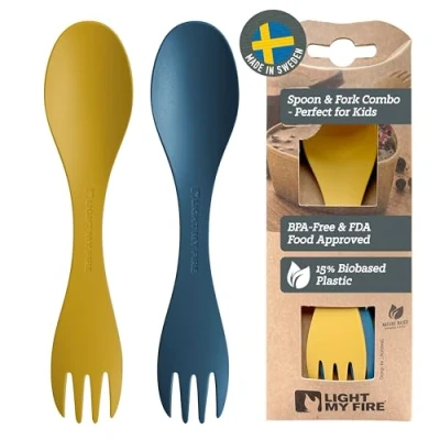 Afbeelding van Light My Fire Spork Little Bestek Musty Yellow Hazy Blue 2 pack Multicolour