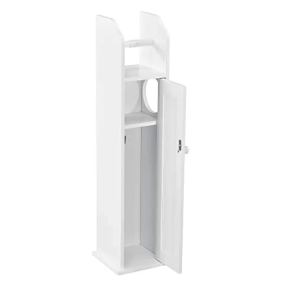 Afbeelding van Toiletrol houder badkamerkast toiletkast MDF 78x20x18 cm wit