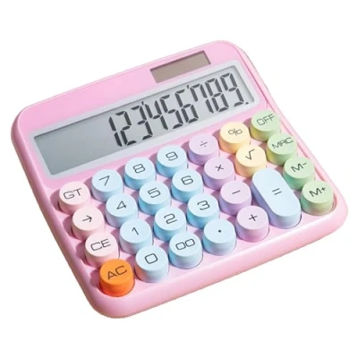 Afbeelding van 12 cijferige standaard rekenmachine met groot LCD scherm, desktopcalculator tweevoudig, zonne energie en batterij, voor kantoor, thuis, school, hoekwinkel, automatische slaap (geen
