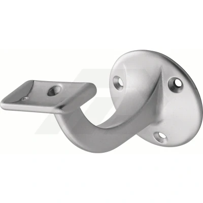 Afbeelding van Trapleuning houder zilver, vlak profiel, 75 mm, schroef montage