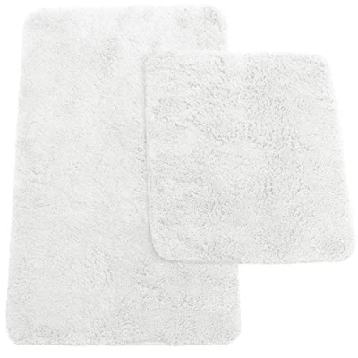 Afbeelding van Brandsseller Badkamermatten, set van 2 badmatten: ca. 50/80 cm en wc mat 45/50 wit