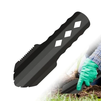 Afbeelding van mizikuu Ultralichte schep, titanium, mini tuinschep, outdoor, gekartelde campingschep, draagbare grafschep, camping, handschep, opgraven, multifunctionele backpacktroffel van aluminium, tuinieren
