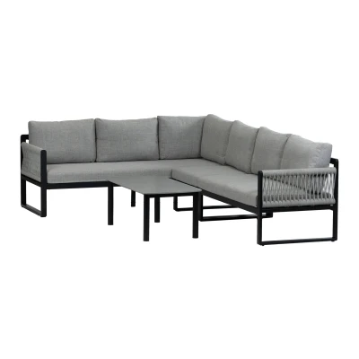 Afbeelding van Normin Hoek Lounge set Reims Links Black