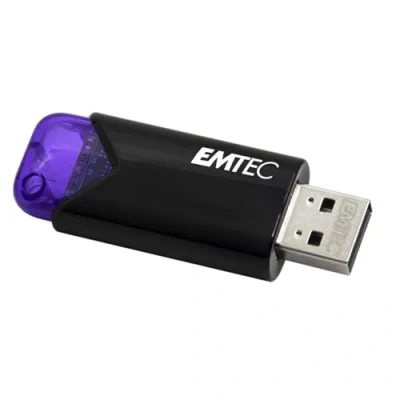Afbeelding van Emtec USB 3.0 (3.2) Click Easy B113 Flash Drive 128 GB geheugen, extern 20 MB/s, schrijven 10 MBit/s, 21 x 57 12 mm, violet
