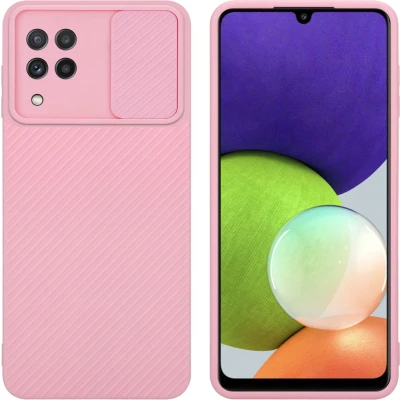 Afbeelding van Cadorabo Hoesje geschikt voor Samsung Galaxy A22 4G in Bonbon Roze Beschermhoes TPU silicone Case Cover