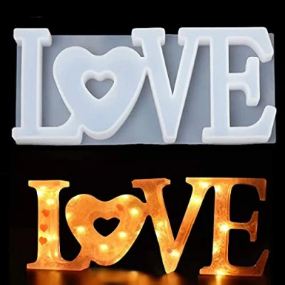 Afbeelding van FineInno Liefde Siliconen Gieten Mallen, Love Mold Epoxy Hars Schimmel Maken Sieraden Mal DIY Gereedschap Ambacht (Gieten Mallen A)