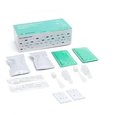 Afbeelding van 2x Accudoctor speeksel Test Drugtest 6 drogen in speekseltest THC Cannabis Marihuana cokaïne MET medicijnen zelftest testing sneltest tests strips Drug kit