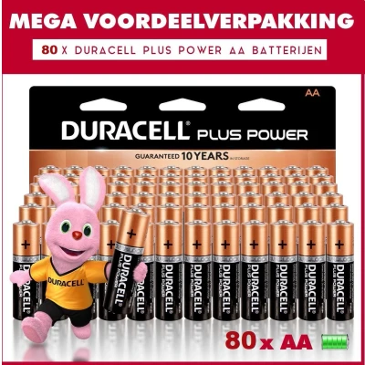 Afbeelding van 80 x Duracell AA Plus Power Voordeelverpakking batterijen