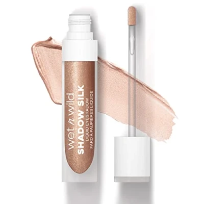 Afbeelding van Wet n Wild Shadow Silk Liquid Eyeshadow, Hoog Gepigmenteerde Vloeibare Oogschaduw met Glinsterende Finish, Droogt Snel, Gemakkelijk Aan te brengen Toverstaf Applicator, Lunar Beige Tint