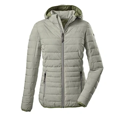 Afbeelding van G.I.G.A. DX Women&#039;s Casual functioneel jack in donslook met afritsbare capuchon Uyaka Stripe, pistachio, 44, 34313 000