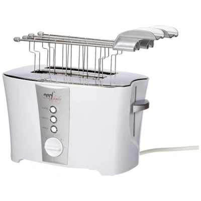 Afbeelding van Melchioni TOSTO voor de hele familie, broodrooster met tang gevulde toastjes, sandwich, automatische uitwerping, 2 spleten, 7 braadniveaus, ontdooifunctie, vermogen van 600 W
