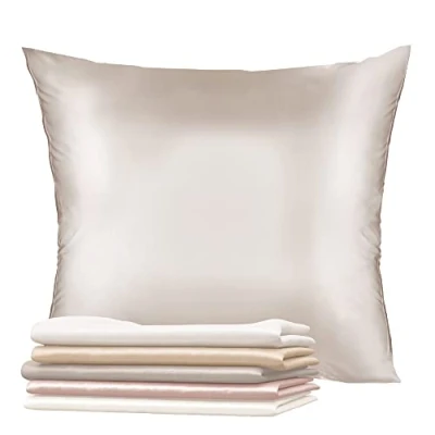 Afbeelding van 1x Zijden Kussensloop Voor Kussen 60 x cm, Zilvergrijs, Dikte 19 Mannen (Silk Pillow Case) 100% Dubbelzijdige Moerbeizijde Verkocht per eenheid Kussenhoes Anti Ageing, Dustmijt