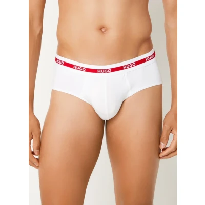 Afbeelding van HUGO BOSS heren Slip met logoband in 3 pack de kleur Rood, maat: M/L