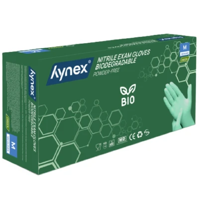 Afbeelding van Hynex Biologisch Afbreekbare Nitril Handschoenen Groen Maat M 100 Stuks Poedervrij Bio Degradable Wegwerphandschoenen Duurzaam