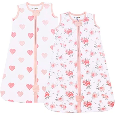 Afbeelding van Mama Cheetah Babyslaapzak, 0,5 TOG, 100% biologisch katoen, ideaal voor de zomer, zomerslaapzak jongens en meisjes, M (6 12 maanden)